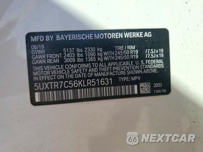 Zdjęcie 13 z 13 samochodu: 2019 BMW X3 SDRIVE30I VIN:5UXTR7C56KLR51631 - miniatura