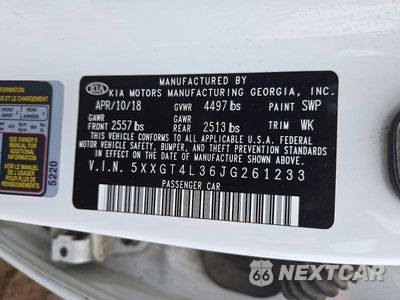 Zdjęcie 12 z 12 samochodu: 2018 KIA OPTIMA LX VIN:5XXGT4L36JG261233 - miniatura