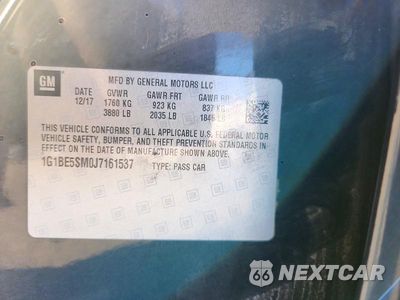 Zdjęcie 12 z 12 samochodu: 2018 CHEVROLET CRUZE LT VIN:1G1BE5SM0J7161537 - miniatura