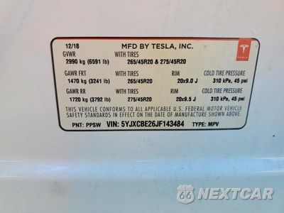 Zdjęcie 13 z 13 samochodu: 2018 TESLA MODEL X VIN:5YJXCBE26JF143484 - miniatura