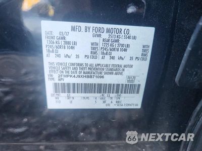 Zdjęcie 13 z 13 samochodu: 2017 FORD EDGE SEL VIN:2FMPK4J9XHBB71096 - miniatura