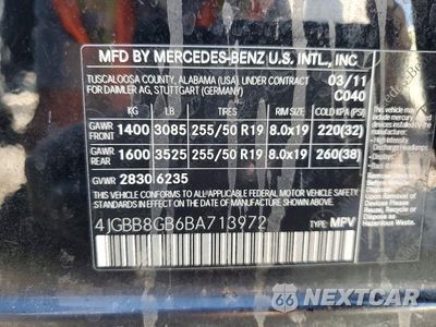 Zdjęcie 13 z 13 samochodu: 2011 MERCEDES-BENZ ML 350 4MATIC VIN:4JGBB8GB6BA713972 - miniatura