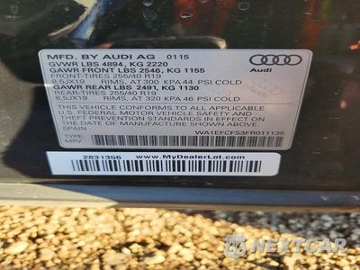 Zdjęcie 12 z 12 samochodu: 2015 AUDI Q3 PREMIUM PLUS VIN:WA1EFCFS3FR011135 - miniatura