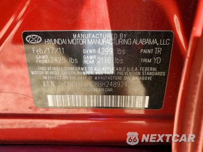 Zdjęcie 12 z 12 samochodu: 2011 HYUNDAI SONATA GLS VIN:5NPEB4AC8BH248924 - miniatura