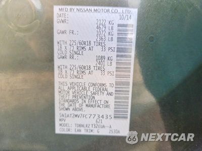 Zdjęcie 12 z 12 samochodu: 2015 NISSAN ROGUE SL VIN:5N1AT2MV7FC773435 - miniatura
