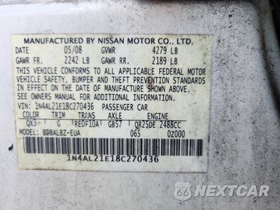 Zdjęcie 13 z 13 samochodu: 2008 NISSAN ALTIMA 2.5 VIN:1N4AL21E18C270436 - miniatura