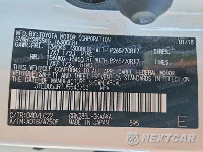 Zdjęcie 14 z 14 samochodu: 2018 TOYOTA 4RUNNER TRD OFF-ROAD PREMIUM VIN:JTEBU5JR1J5543753 - miniatura
