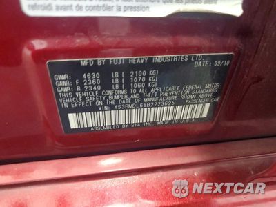 Zdjęcie 12 z 12 samochodu: 2011 SUBARU LEGACY 3.6R LIMITED VIN:4S3BMDL68B2223625 - miniatura
