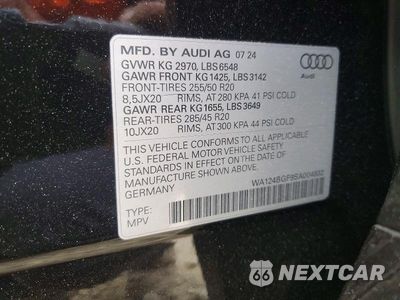 Zdjęcie 14 z 14 samochodu: 2025 AUDI Q6 E-TRON PREMIUM PLUS VIN:WA124BGF9SA004932 - miniatura