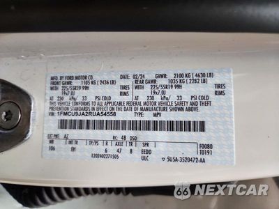 Zdjęcie 13 z 13 samochodu: 2024 FORD ESCAPE PLATINUM VIN:1FMCU9JA2RUA54558 - miniatura