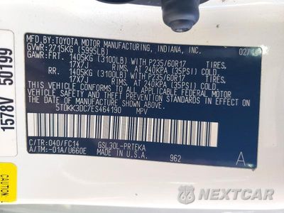 Zdjęcie 13 z 13 samochodu: 2014 TOYOTA SIENNA LE VIN:5TDKK3DC7ES464190 - miniatura