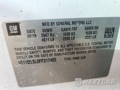 Zdjęcie 12 z 12 samochodu: 2015 CHEVROLET MALIBU 2LT VIN:1G11D5SL8FF317455 - miniatura