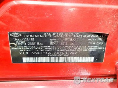 Zdjęcie 12 z 12 samochodu: 2019 HYUNDAI SONATA SE VIN:5NPE24AFXKH742969 - miniatura