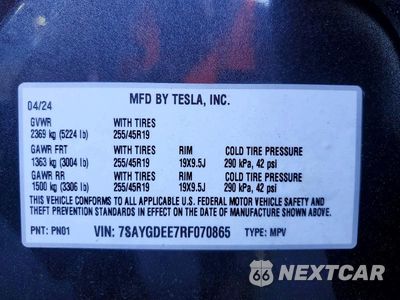 Zdjęcie 14 z 14 samochodu: 2024 TESLA MODEL Y VIN:7SAYGDEE7RF070865 - miniatura