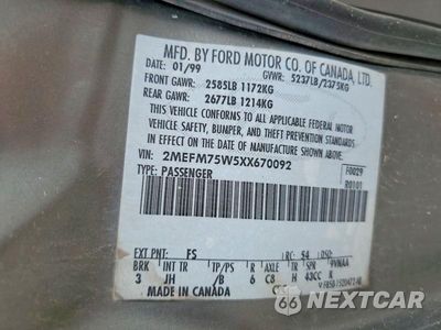 Zdjęcie 12 z 12 samochodu: 1999 MERCURY GRAND MARQUIS LS VIN:2MEFM75W5XX670092 - miniatura