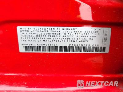 Zdjęcie 13 z 13 samochodu: 2008 VOLKSWAGEN RABBIT VIN:WVWDB71K38W205101 - miniatura