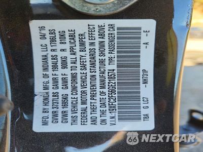 Zdjęcie 13 z 13 samochodu: 2016 HONDA CIVIC LX VIN:19XFC2F56GE218574 - miniatura