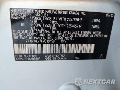 Zdjęcie 13 z 13 samochodu: 2015 TOYOTA RAV4 LE VIN:2T3BFREV7FW319156 - miniatura