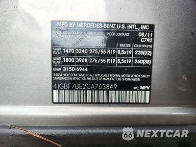 Zdjęcie 14 z 14 samochodu: 2012 MERCEDES-BENZ GL 450 4MATIC VIN:4JGBF7BE2CA763849 - miniatura