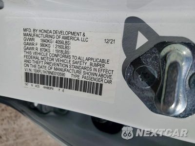 Zdjęcie 13 z 13 samochodu: 2022 HONDA CIVIC EXL VIN:19XFL1H78NE010590 - miniatura