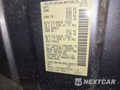 Zdjęcie 12 z 12 samochodu: 2021 NISSAN ROGUE SV VIN:5N1AT3BA3MC802805 - miniatura
