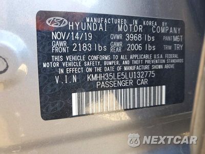 Zdjęcie 12 z 12 samochodu: 2020 HYUNDAI ELANTRA GT BASE VIN:KMHH35LE5LU132775 - miniatura
