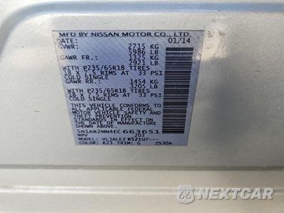 Zdjęcie 13 z 13 samochodu: 2014 NISSAN PATHFINDER SV VIN:5N1AR2MN4EC663651 - miniatura