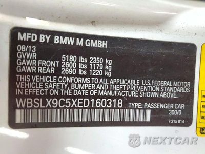Zdjęcie 12 z 12 samochodu: 2014 BMW M6 VIN:WBSLX9C5XED160318 - miniatura