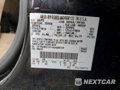 Zdjęcie 12 z 12 samochodu: 2004 FORD F250 SUPER DUTY VIN:1FTNW21P14EA88769 - miniatura
