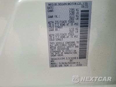 Zdjęcie 13 z 13 samochodu: 2023 NISSAN MURANO SL VIN:5N1AZ2CS3PC133083 - miniatura