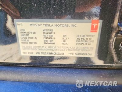 Zdjęcie 13 z 13 samochodu: 2012 TESLA MODEL S VIN:5YJSA1DP6CFS00258 - miniatura