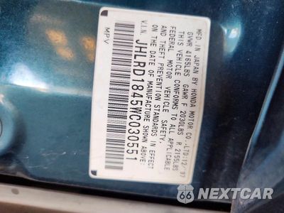 Zdjęcie 12 z 12 samochodu: 1998 HONDA CR-V LX VIN:JHLRD1845WC030551 - miniatura