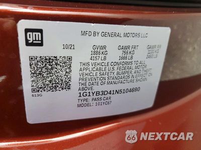 Zdjęcie 12 z 12 samochodu: 2022 CHEVROLET CORVETTE STINGRAY 2LT VIN:1G1YB3D41N5104690 - miniatura