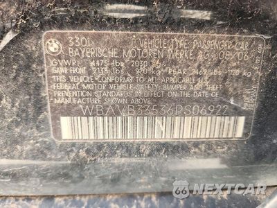 Zdjęcie 13 z 13 samochodu: 2008 BMW 3 SERIES VIN:WBAVB33536PS06922 - miniatura