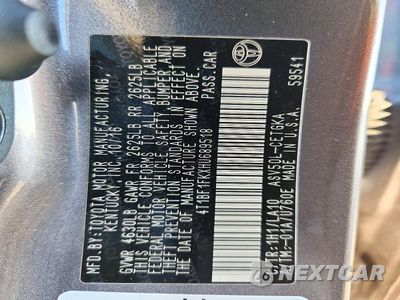Zdjęcie 13 z 13 samochodu: 2017 TOYOTA CAMRY XLE VIN:4T1BF1FKXHU689518 - miniatura