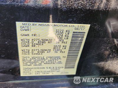 Zdjęcie 13 z 13 samochodu: 2017 NISSAN TITAN S VIN:1N6AA1E61HN563509 - miniatura