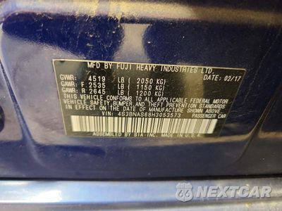 Zdjęcie 12 z 12 samochodu: 2017 SUBARU LEGACY SPORT VIN:4S3BNAS68H3053573 - miniatura