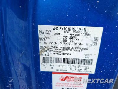 Zdjęcie 12 z 12 samochodu: 2010 FORD F150 SUPER CAB VIN:1FTEX1EW5AFB77484 - miniatura