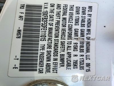 Zdjęcie 13 z 13 samochodu: 2015 HONDA CIVIC LX VIN:19XFB2F53FE111015 - miniatura