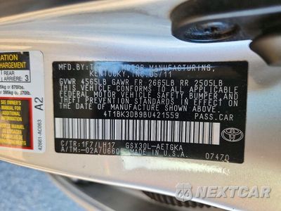 Zdjęcie 12 z 12 samochodu: 2011 TOYOTA AVALON BASE VIN:4T1BK3DB9BU421559 - miniatura