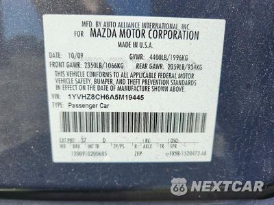 Zdjęcie 12 z 12 samochodu: 2010 MAZDA 6 I VIN:1YVHZ8CH6A5M19445 - miniatura
