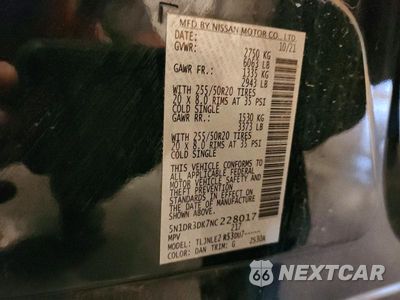 Zdjęcie 13 z 13 samochodu: 2022 NISSAN PATHFINDER PLATINUM VIN:5N1DR3DK7NC228017 - miniatura