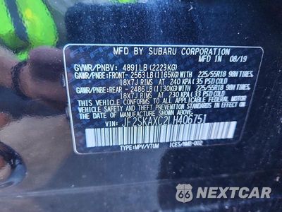 Zdjęcie 13 z 13 samochodu: 2020 SUBARU FORESTER TOURING VIN:JF2SKAXC2LH406751 - miniatura
