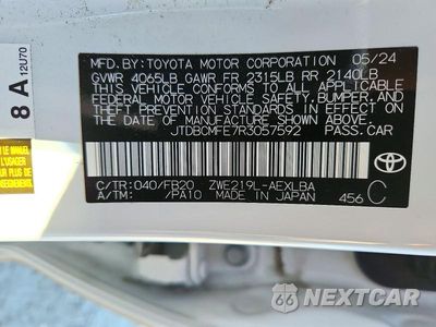 Zdjęcie 12 z 12 samochodu: 2024 TOYOTA COROLLA HYBRID LE VIN:JTDBCMFE7R3057592 - miniatura