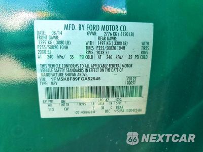 Zdjęcie 14 z 14 samochodu: 2015 FORD EXPLORER LIMITED VIN:1FM5K8F89FGA52945 - miniatura