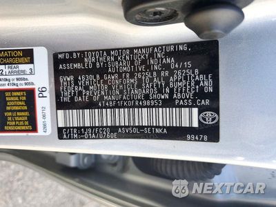 Zdjęcie 12 z 12 samochodu: 2015 TOYOTA CAMRY VIN:4T4BF1FK0FR498953 - miniatura