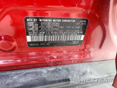 Zdjęcie 12 z 12 samochodu: 2019 MITSUBISHI OUTLANDER SPORT ES VIN:JA4AP3AU1KU011422 - miniatura