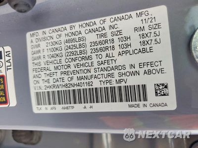 Zdjęcie 13 z 13 samochodu: 2022 HONDA CR-V EXL VIN:2HKRW1H82NH401162 - miniatura