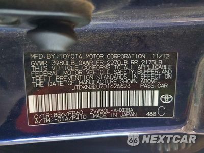Zdjęcie 12 z 12 samochodu: 2013 TOYOTA PRIUS TWO VIN:JTDKN3DU7D1626623 - miniatura