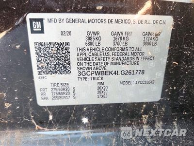Zdjęcie 12 z 12 samochodu: 2020 CHEVROLET SILVERADO C1500 CUSTOM VIN:3GCPWBEK4LG261778 - miniatura